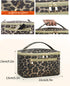 Wandering Nature Makeup Bag, Travel Organizer Cosmetic Brush Case for Women in Eco Vegan Leather