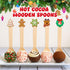 RunNico 40 5.6'' 20 Pcs Christmas Hot Chocolate Wooden Spoons, Christmas Disposable Stirring Spoons with Styles Top