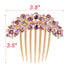 Women Rhinestone Inlaid Flower Hair Comb, Hairpin Barrette Accessory, Perfect Mother's Day Gifts (Purple)
