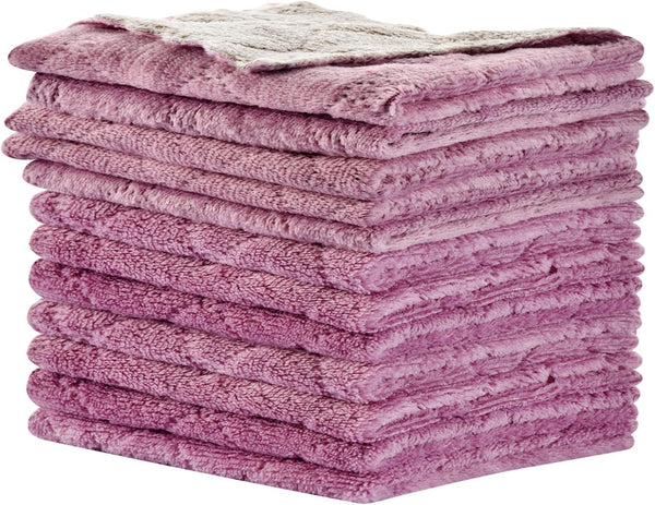 12PCS Kitchen Towels, Multipurpose Reusable Dish Cloths, Double-Sided Microfiber Cleaning Rags, 10x 6 inch