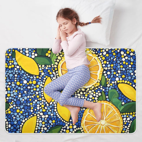 miaozhen 52" 34" Lemons Trendy Style Polka Dot Extra Large Resuable Potty Training Pad Water Resistant Baby Diaper