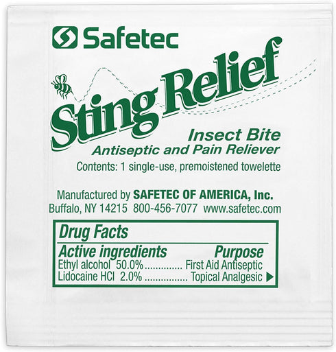 Safetec Sting Relief Wipes - 150 Count Box