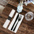 Party Essentials Wrapped Silverware Set, Disposable Pre Rolled Napkin and Cutlery, Forks/Knives Black, 50 Units
