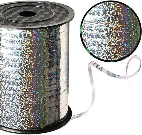 500 Yard Silver Curling Ribbon Beautiful Metallic Crimped Ribbon-Balloon Ribbons roll for Gift Art Flowers Hair Balloons Birthday Party Decorations