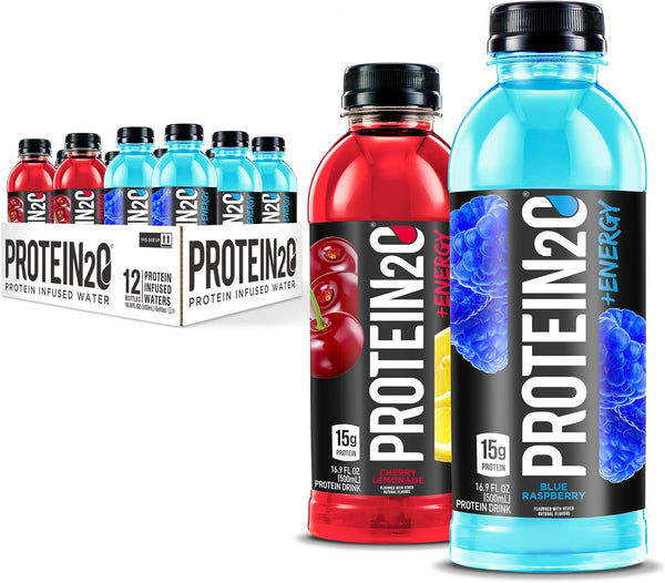 Protein2o Whey Protein Infused Water, 15g Plus Energy | Variety Pack, 16.9 oz Bottle (12 Count)