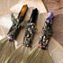 RENEMEGO Witch Broom Witchcraft Supplies - Altar Supplies with Tiger Eye Stone Wiccan Stuff Goddess Magic Broomstick