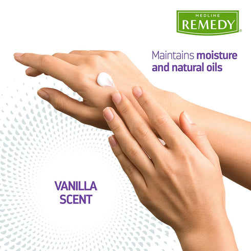 Medline Remedy Clinical Skin Cream, Vanilla Scent (16 fl oz) - Moisturizing Face & Body Cream, Hypoallergenic