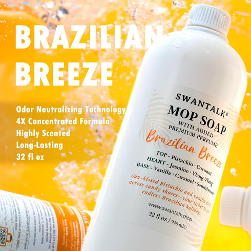SWANTALK 4X 32 oz Mop Soap with Long Lasting Premium Perfume, Concentrated Floor Cleaner, Multi Surface Solution