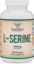 L-Serine Capsules, 2000mg Servings, 180 Count - Amino Acid for Serotonin Production & Brain Support, Third Party Tested