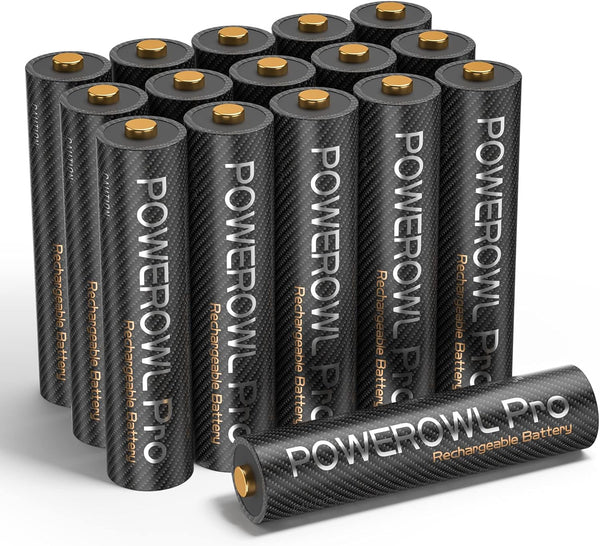 POWEROWL Rechargeable AAA Batteries PRO, 1100mAh, Premium NiMH, 16 Count