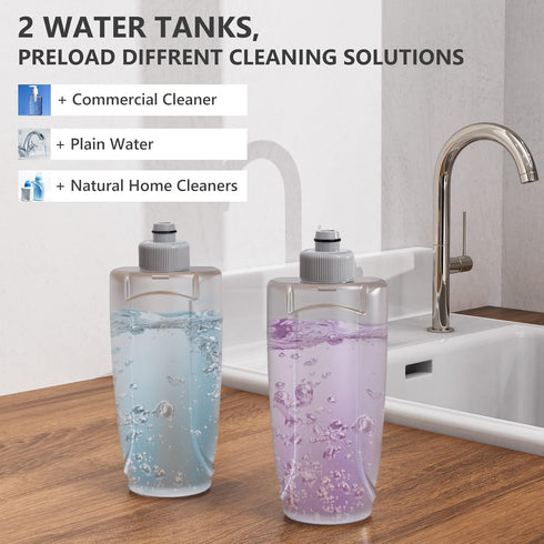 Spray Mop for Floor Cleaning | HOMTOYOU Floor Mop with 2 Refillable Bottles and 4 Washable Microfiber Pads