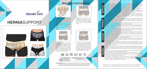Wonder Care Inguinal Hernia Support Truss Brace for Single/Double Hernia with Adjustable Groin Straps, Medium