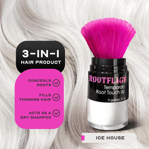 Root Touch Up Hair Powder - Temporary Gray Coverage, Thinning Hair Filler, Dry Shampoo - Platinum Blonde (01 Ice House)