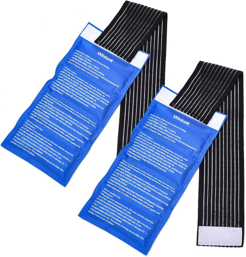 Gel Ice Cold Packs - Soft Reusable Cold/Hot Compress (2-Piece Set) for Joint and Muscle Pain Relief