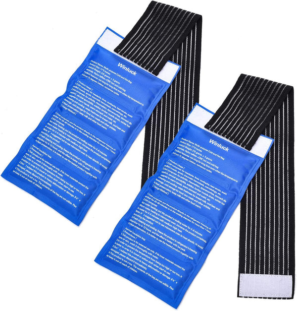 Gel Ice Cold Packs - Soft Reusable Cold/Hot Compress (2-Piece Set) for Joint and Muscle Pain Relief