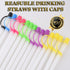 Bendable Straws with Covers Cap - 11 inch Long Flexible Straws, Bendy Drinking Straws Reusable with Covers Cap,