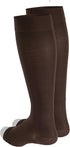 Truform 20-30 mmHg Compression Stockings, Knee High Length, Open Toe, Brown, Large