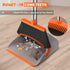 Set, 52" Upgraded Broom and Dustpan Long Handle Standing Combo with Self-Cleaning Teeth Perfect for Pet Hair, Kitchen