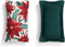 DEMDACO Poinsettia Red and Green Cotton Kitchen Sponge Set, 5 x 3 Inch, Set of 2