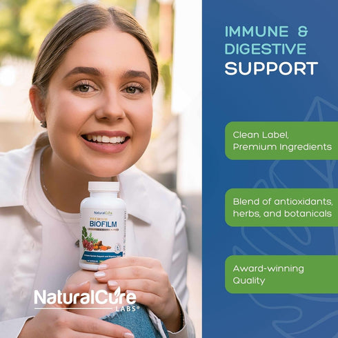 Immune Natural Cure Labs Biofilm Complex Premium Botanicals & Herbs | Digestive & Wellness Support | Vegan, Non-GMO