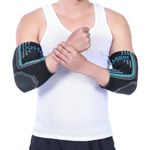 Doc Miller Compression Elbow Brace for Tendonitis, Bursitis, Tennis, Arthritis Pain Relief, 2 Packs