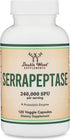 Serrapeptase 240,000 SPU Max Potency, 120 Veggie Capsules - Proteolytic Enzyme for Sinus, Respiratory & Joint Health