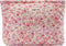 Quilted Floral Cotton Makeup Pouch, Coquette Cosmetic Bag for Women and Girls, Aesthetic Organizer Bag (01 Pink Little