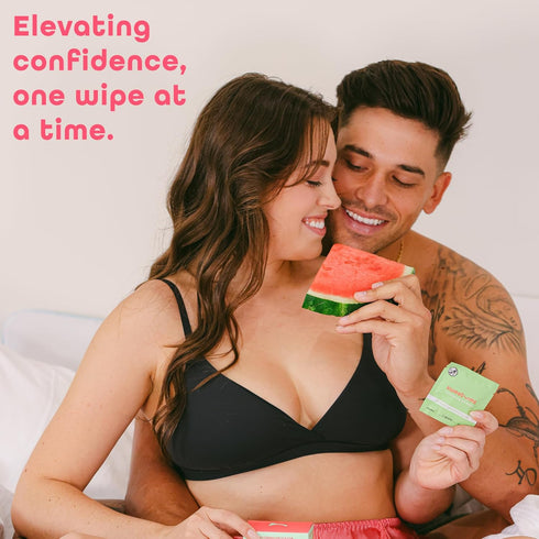 Pack 10 Sweetums Feminine Wipes For Women, Individually Wrapped - pH Balanced Flavored Intimate Wipes - of (Watermelon)