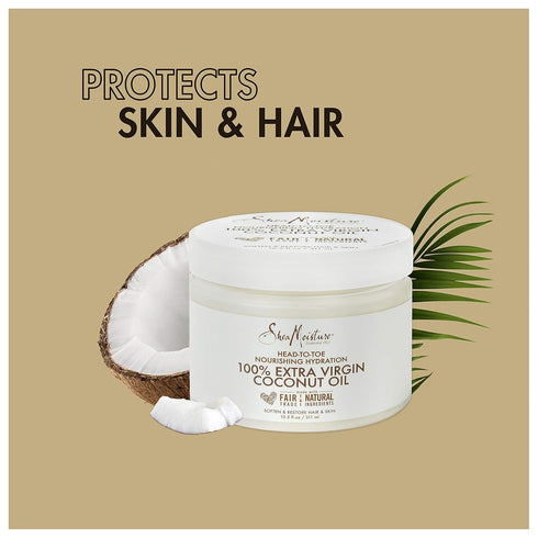 Sheamoisture Head-to-Toe Nourishing Hydration for Dry Skin, 100% Virgin Coconut Oil, 10.5 Oz