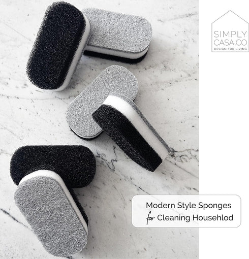 Pack 6 Kitchen Dish Cleaning Sponges - of | Non-Scratch & Fast-Drying | Reusable Scrubbers for Kitchen & Household Use