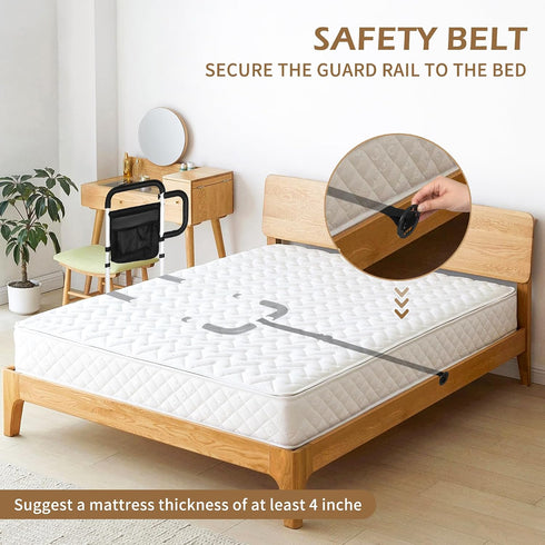 NobrNyanT Bed Rails Grab Bar Bed Handrails for Elderly Adults Safety, Bed Cane for Seniors with Foam Handle and Storage
