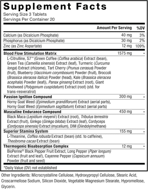 FORCE FACTOR Score! XXL Nitric Oxide Booster Supplement for Men | L-Citrulline, Black Maca, Tribulus | 60 Tablets,