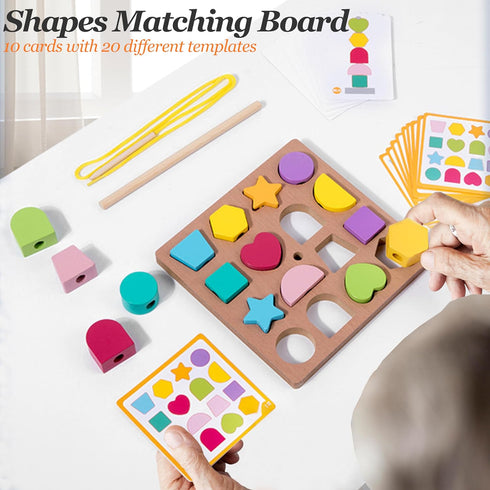 PHIELEY 3-in-1 Activities for Dementia Patients, Memory Cognitive Games for Seniors, Shape Matching Alzheimers Products