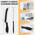 3 Pcs Hard Bristle Cleaning Brush Set, Grout Scrub Brush for Tile Crevice, Bathroom Kitchen Gap Cleaning Tools (Black)
