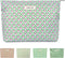 STARDW Large Capacity Flower Cosmetic Bags for Women and Girls, Travel Makeup Organizer Zipper Pouch (Purple Flora)