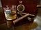 Set of 2 Whisky Cigar Glasses with American Flag in Round Gift Box, Ideal Gift for Whisky Lovers
