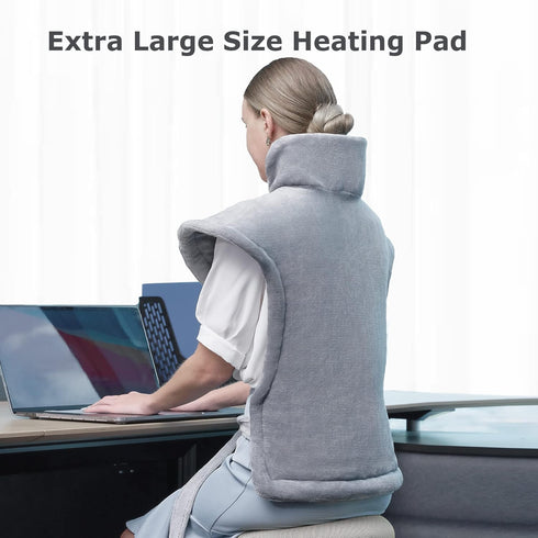 Heating Pad for Back Pain Relief, 24"x33" Large Weighted for Neck and Shoulders, 10 Heating Settings, Auto Shut-Off,