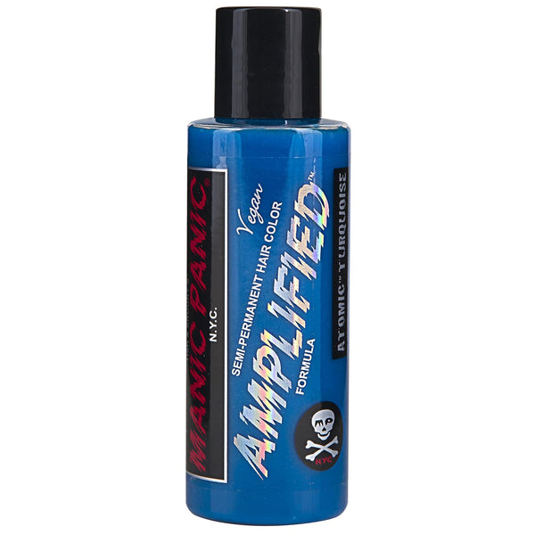 MANIC PANIC Atomic Turquoise Hair Color - Amplified - Semi Permanent Hair Dye, Bright Aqua Blue