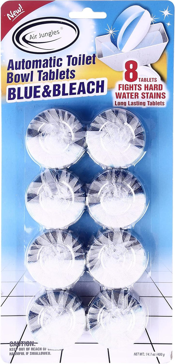 Air Jungles Automatic Toilet Bowl Cleaner Tablets, 8 Packs, Extra Fresh Cleaner Tabs for Toilet