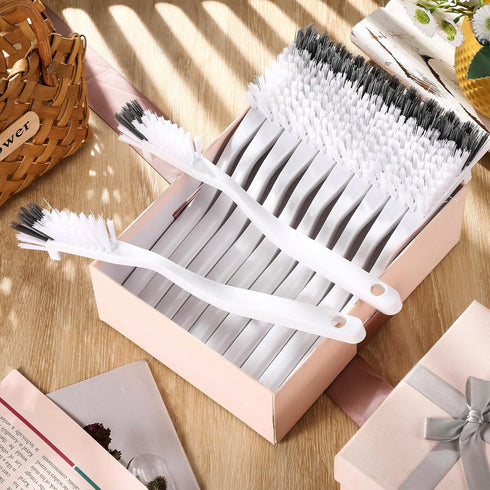 Yinkin Kitchen Scrub Brush Bulk, Mini Grout Brush for Household Cleaning, 12 Stiff Bristle Brushes