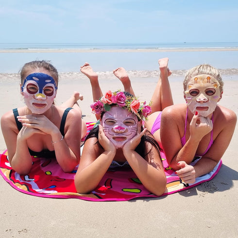 Animal Facial Sheet Mask, Fun Spa Mask for Kids, Character Sheet Mask for Girls Night