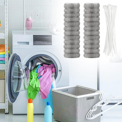 48 Pieces Lint Traps for Washing Machine, Stainless Steel Lint Snare Traps with 48 Pcs Cable Tie