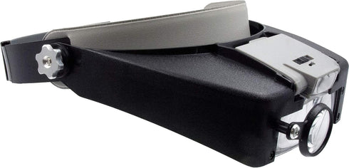 Zega Crafts Headband Magnifier with 3 Multi-Depth Lenses & Detachable Worklight
