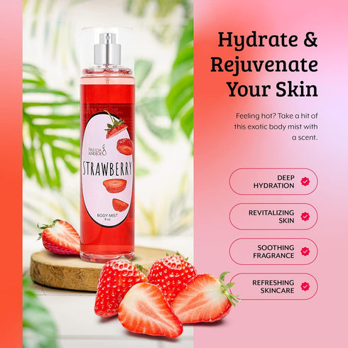 Luxurious Scented Strawberry Fragrance Body Mist, 8 oz Gift for Women