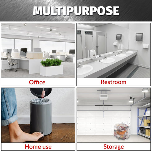 7-10 Gallon Trash Bags, 8 Micron High Density Garbage Can Liners, Natural Clear, 24" x 24", 1000 Count