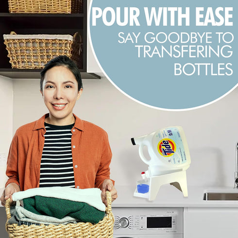 Skywin Laundry Detergent Holder Organizer with Tray, Soap Cup Storage Tray for Laundry Room