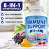 NEW AGE 8 in 1 Immune Support Booster Supplement, Echinacea, Vitamin C, Zinc, Vitamin D, Turmeric, Elderberry, 120 Count