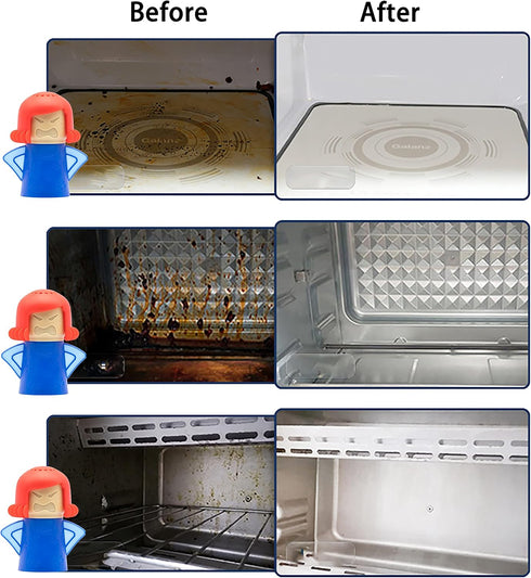 Angry Mum Microwave Oven Cleaner, Chemical Free Steamer Cleaning with Vinegar and Water, Kitchen Office (Blue)