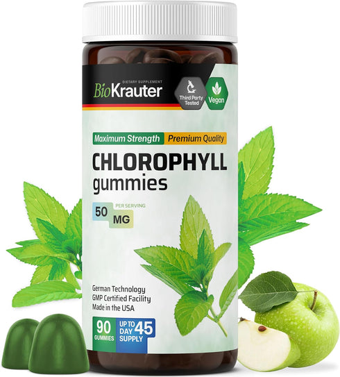 BIO KRAUTER Chlorophyll Gummies for Body Odor & Detox Support - Vegan