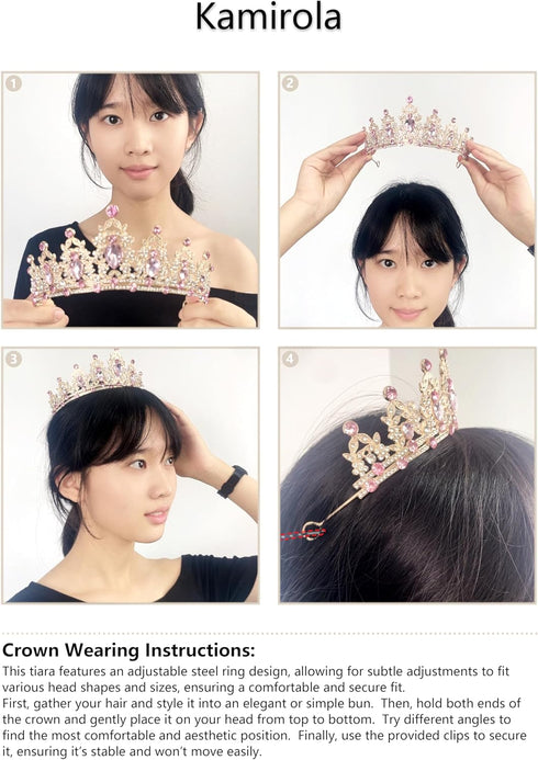 Kamirola Queen Crown and Tiaras, Crystal Headbands for Women and Girls, Bridal and Princess for Wedding Party